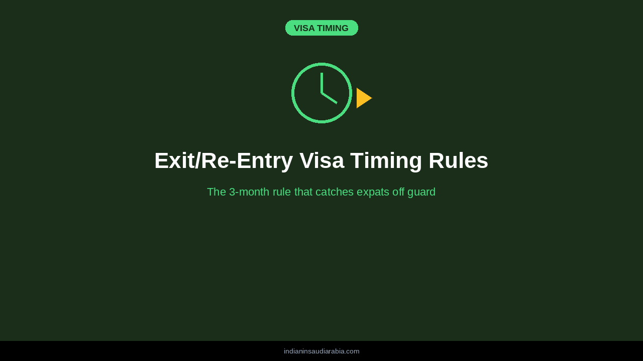 Exit/Re-Entry Visa Timing: The Rules That Catch Indian Expats Off Guard