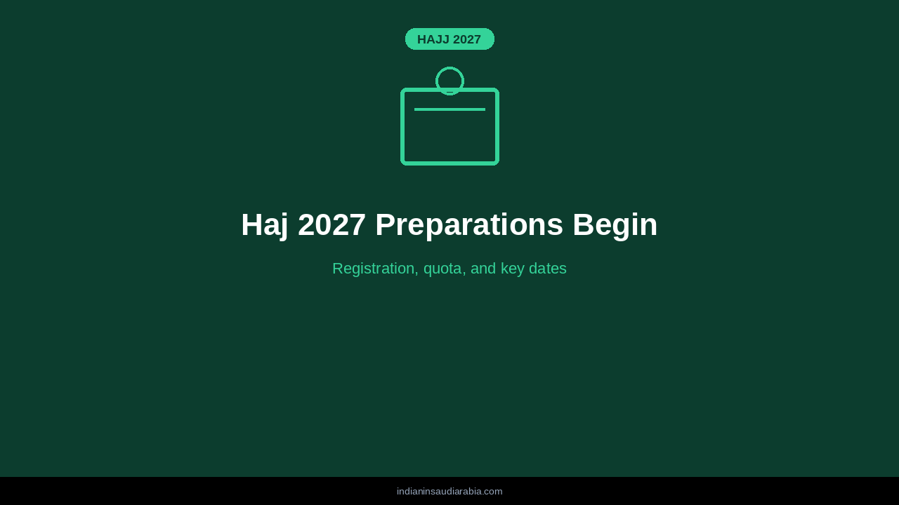 Haj 2027 Update: Indian Embassy Begins Preparations — Key Dates & What Pilgrims Should Know