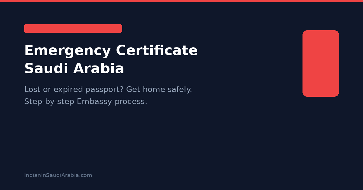 Emergency Certificate (EC) — Saudi Arabia | Indian Embassy Guide