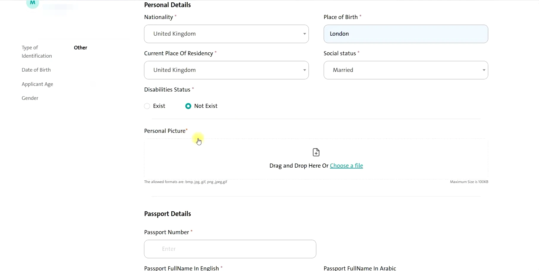 Correct passport photo example for Study in Saudi application