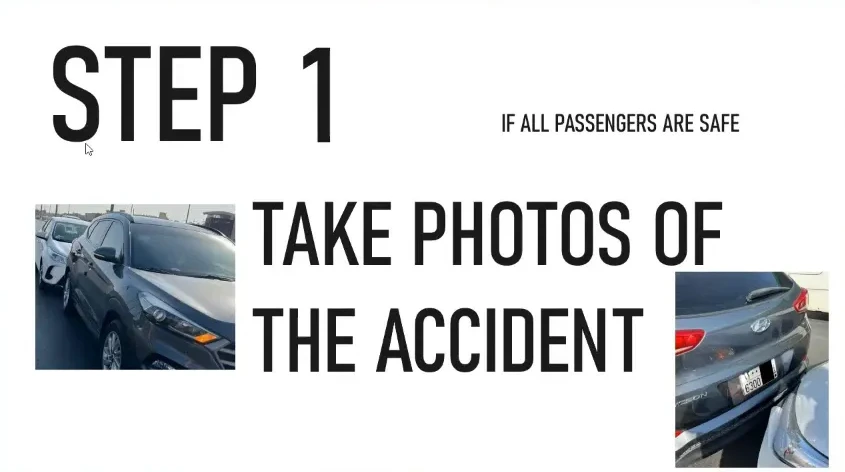 Taking photos of the accident scene
