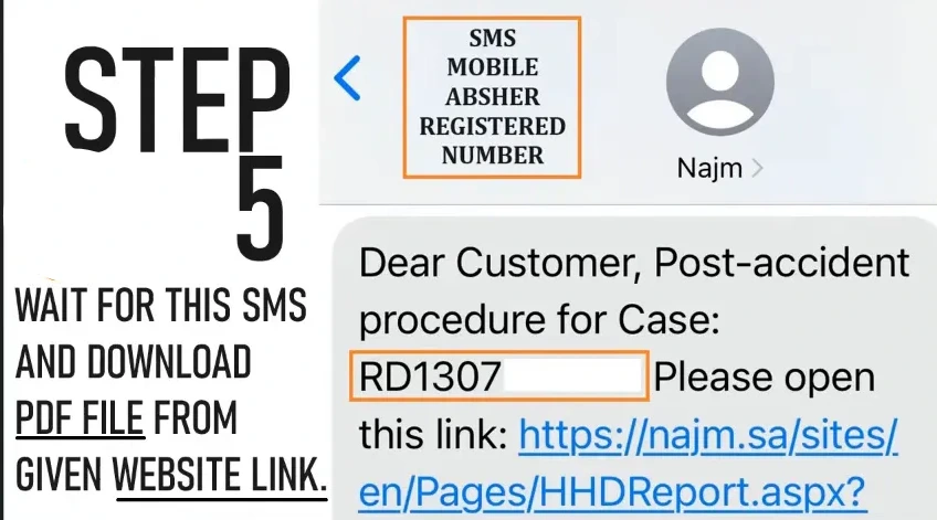Post-accident report PDF showing damages