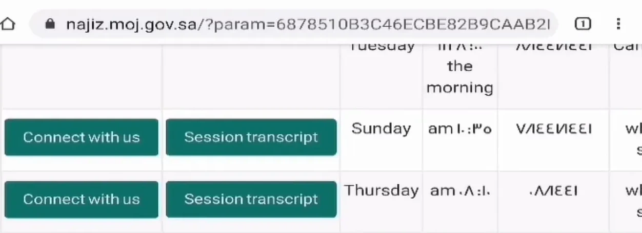 Downloading case decision document from Najiz portal