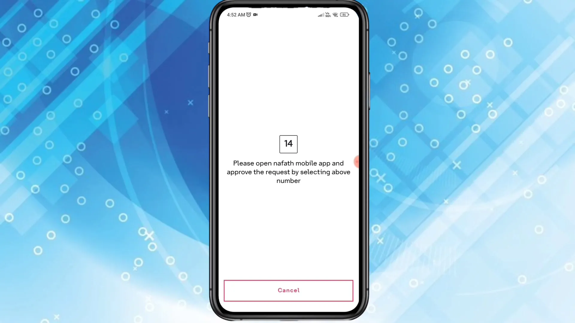 Prompt to open Nafath app for identity verification